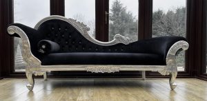 Black Velvet Hampshire Chaise Longue (large) in 