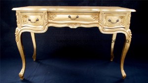 ornate gold leaf desk Louis french style